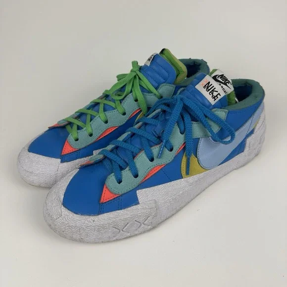 Nike x Sacai x Kaws Blazer Low Sneaker Neptune Blue Size 12 Rare collab - Picture 2 of 8